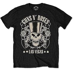 Guns & Roses Guns N’ Roses Top Hat, Skull & Pistols Las Vegas T-Shirt Homme - Les Beatles, Paul McCartney, John Lennon, RIngo Starr, George Harrison