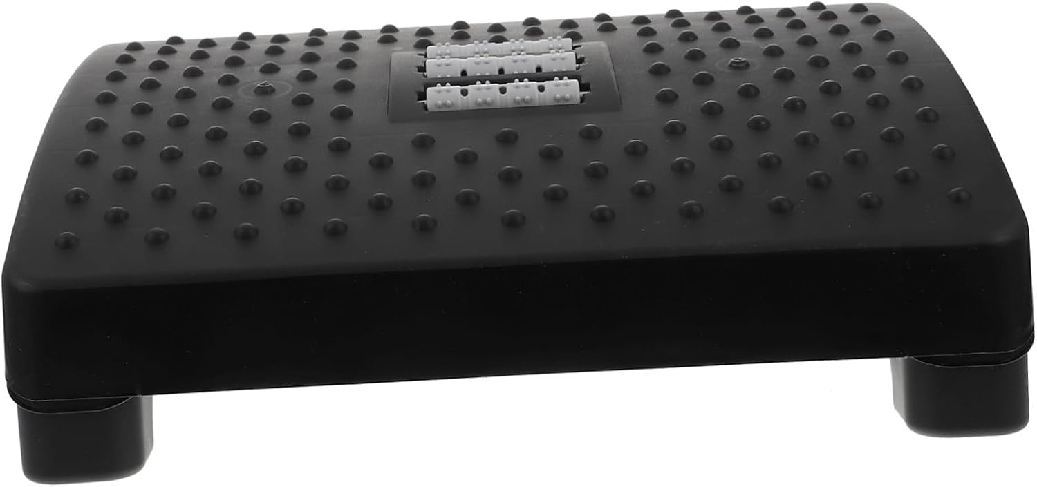 Office Footstool with Massage Rollers PP Footrest Stool for Under Desk Use Ergonomic Foot Support for Leg and Back Comfort in Home Office and Workspace