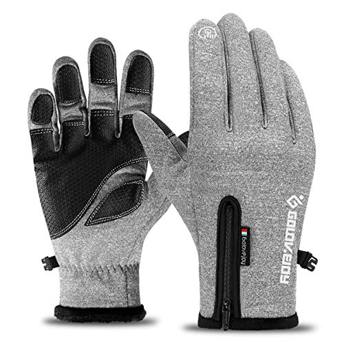 Neusky wasserdichte Touchscreen Handschuhe Winterhandschuhe Warme Handschuhe Sports Handschuhe Fahrradhandschuhe Laufhandschuhe für Damen und Herren (Grau, M) Cover