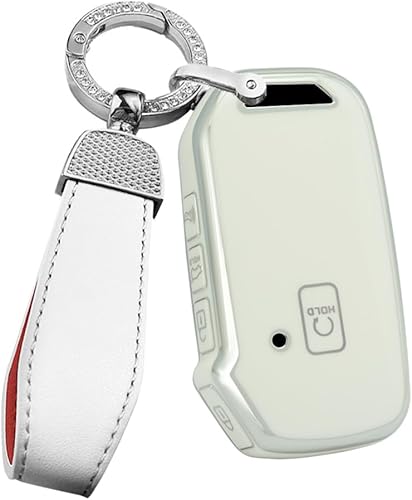 ontto Funda para llave de coche con borde plateado, para Kia Ceed Cerato, NIRO, Forte Soul Seltos Sorento K5 Sportage Telluride 2018 en adelante,