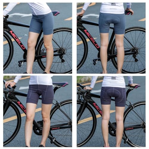 Short de ciclismo feminino amarelo, acolchoado para mulheres, com almofada de gel, calça de biciclet