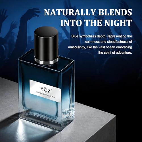 Ycz CLUB GENT'S AROMA Perfume Men, 1.7oz(50ml), Nightclub Essential Fragrance, Long Lasting Cologne for Men with Aromatic Woody Notes of Mint, and Lemon, Ideal Occasions Daily Elegance
