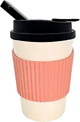 Conjunto de narguilé portátil, acessórios para narguilé, tampa de silicone, shisha portátil para viagem, mini narguilé shisha com design de xícara de café (rosa)