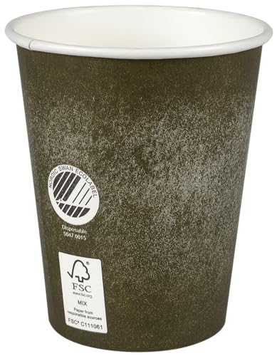 ABENA Hot Cup, The Swan, 240ml, Pack of 50, 9.1cm, diameter 8cm, 24 cl, 28 cl, Brown, PE/Paperboard, Recyclable Paper Cups - Image 2