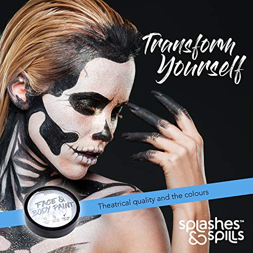Water Activated Face and Body Paint - White, 18g Cake Tub - Pretend Costume and Dress Up Makeup by Splashes & Spills - Thumbnail 5