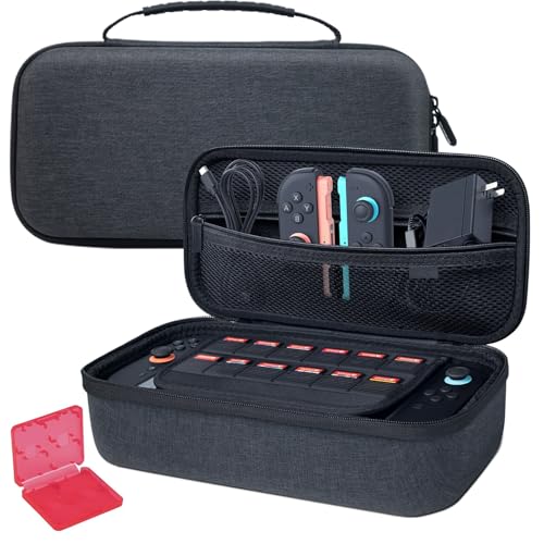 GuileKeys Funda para NS Switch 2, Bolsa de Transporte, Gran Capacidad de Almacenamiento con Tarjetero para NS Switch 2025, Modelo Accesorios, Estuche de Viaje para Switch 2 Juegos de Accesorios
