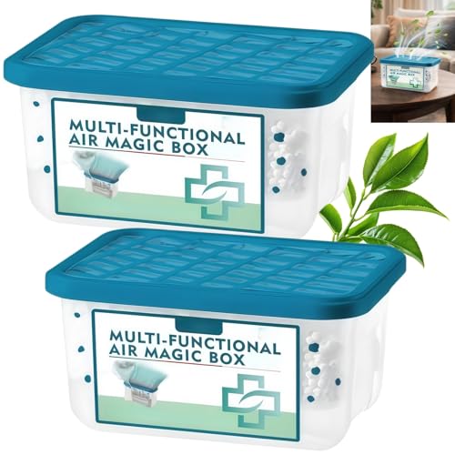 2PCS Air Purification Dust Removal Magic Box Multi-Functional Air Magic Box Purifier & Dust Collector Automatic Dust Removal Magic Box Air Purifier Home Indoor Kitchen Air Fresheners & Dust Cleaner