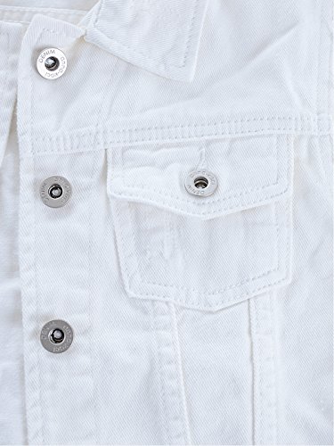 Anna-Kaci Women's Distressed Denim Sleeveless Pocketed Short Slim Fit Jean Jacket Vest,Off-White,Large #TOP5