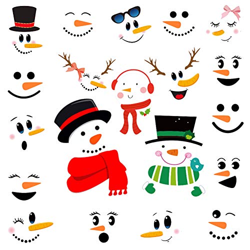 Pegatinas de Cara de Muñeco de Nieve Kiddale Navidad