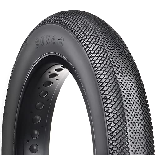 Hycline EBike Fat Replacement Tire: 20x4.0 Inch Folding Puncture Resistant Fat Tires for Electric Bike Urban Street Mountain or 3-Wheel Bikes(Black)