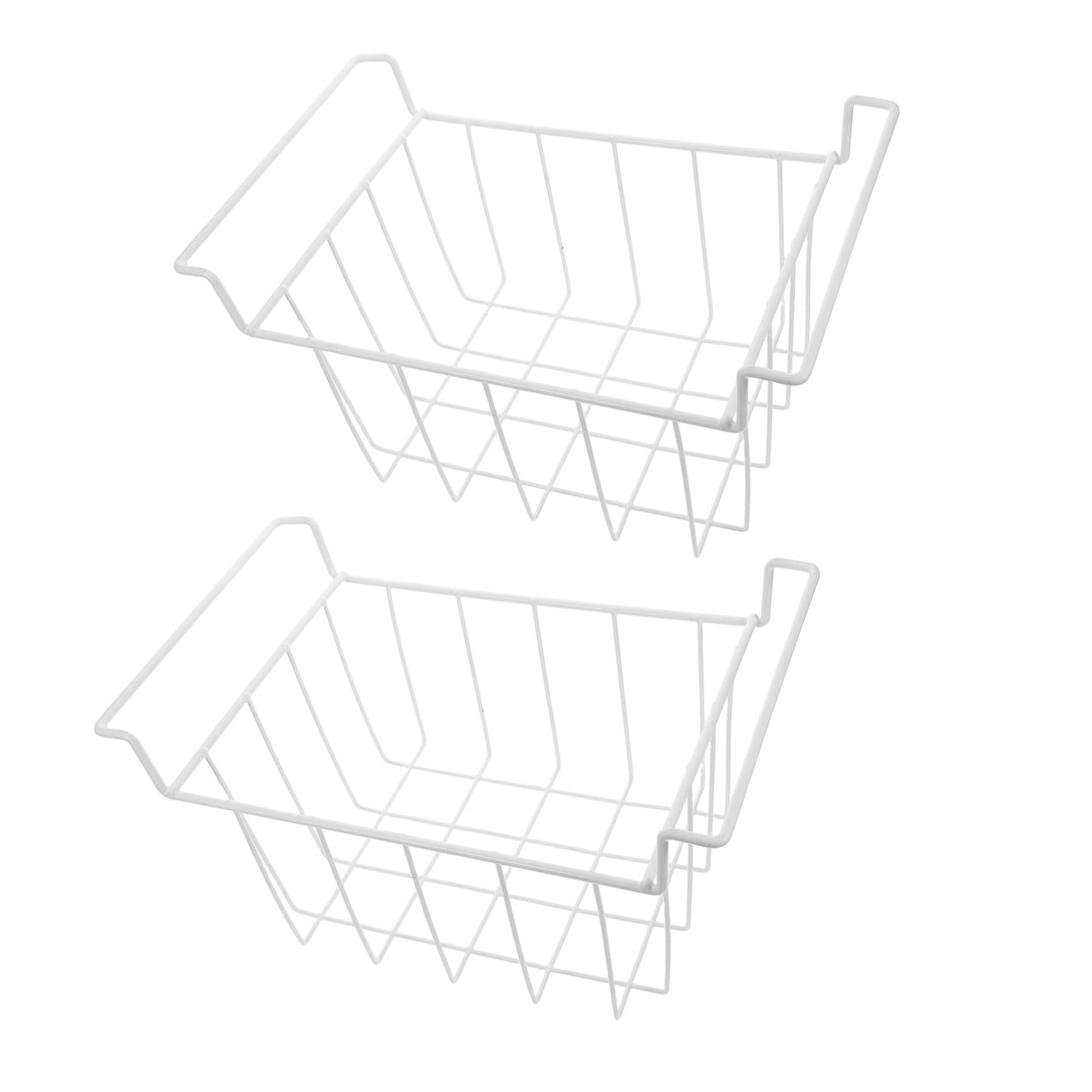 Homoyoyo 2piezas Cestas De Almacenamiento Refrigeradas Para Congelador Horizontal Organizadores De Asas Laterales Colgantes Para Congelador Profundo