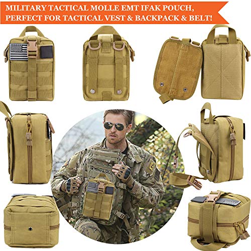 Monoki First Aid Survival Kit, 302Pcs Tactical Molle EMT IFAK Pouch Outdoor Gear EDC Emergency Survival Kits First Aid Kit Trauma Bag for Hiking Camping Hunting Car Travel or Adventures - Thumbnail 4