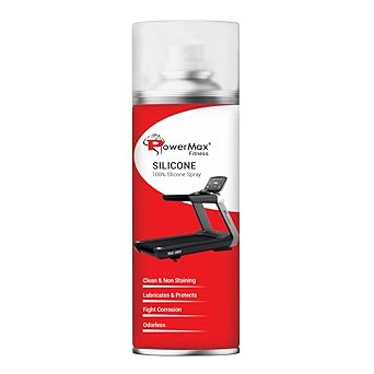 PowerMax Fitness Silicone Oil Lubricant Spray for Treadmill (500ml), Use For Equipment Applications Extra Long Control Flow Applicator Easy To Use On All Treadmills