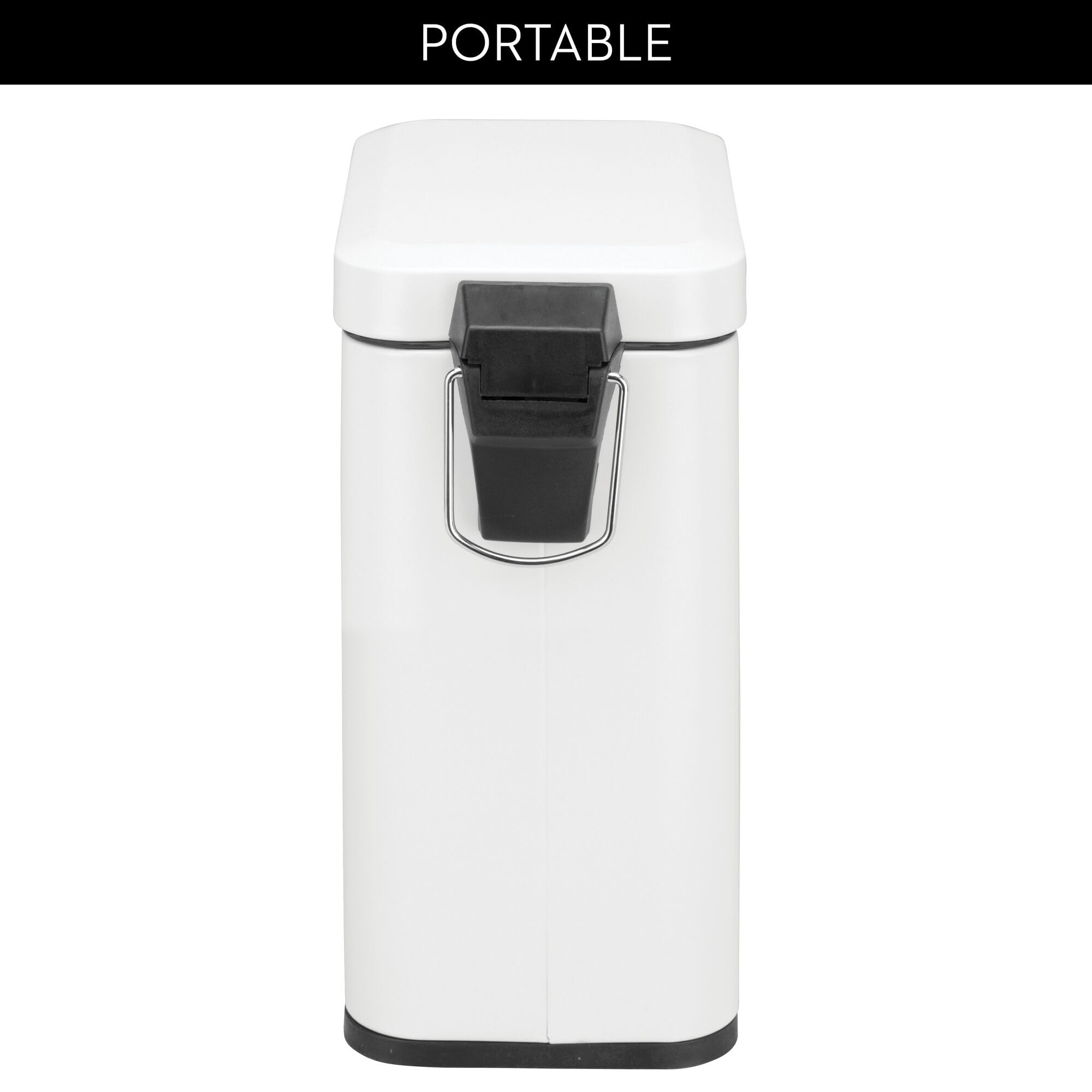 iDesign Rechteckiger Badezimmer-Mülleimer, rechteckig, 5 l, M2, Weiß, 2 Stück