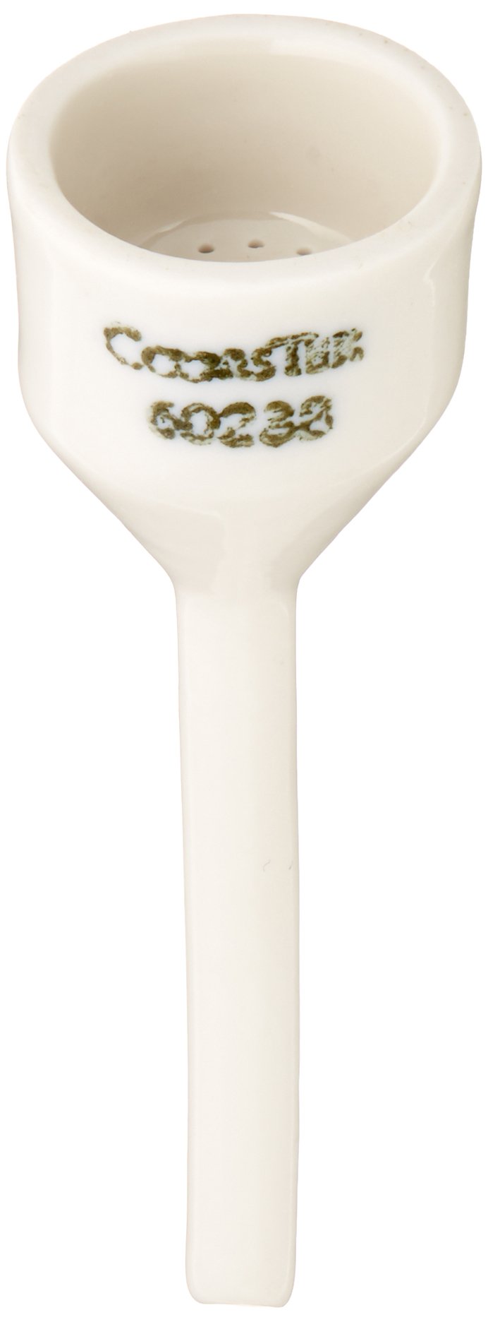 CoorsTek60238 Porcelain Ceramic Buchner Funnel with Fixed Perforated Plate, 2mL Capacity