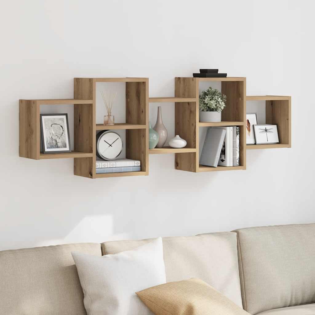 Estantería de pared, 129 x 18 x 42 cm, de roble artesanal, con capacidad de carga resistente de 30 kg, diseño flotante, moderno, para salón, dormitorio, baño, cocina y oficina