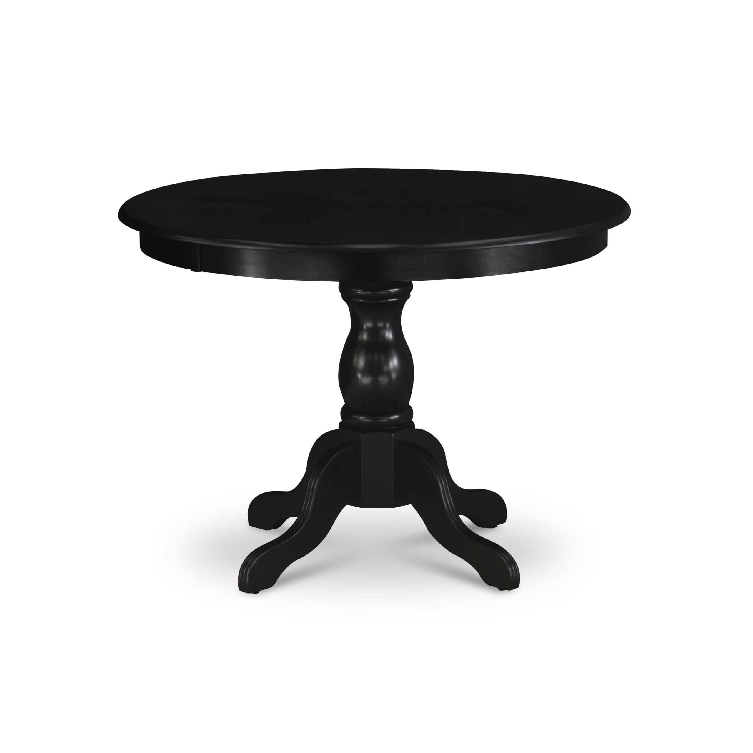 HBT-ABK-TP Hartland Kitchen Table - a Round Dining Table Top with Pedestal Base, 42x42 Inch, Wirebrushed Black
