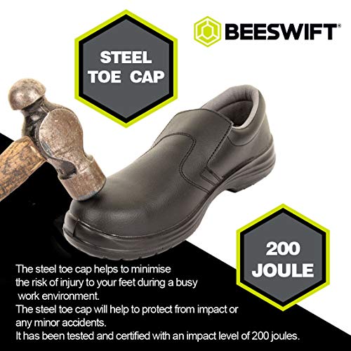 Beeswift Micro-Fibre Steel Toe S2 Slip-On Shoe 1Pr Black 13 CF83313 - 3