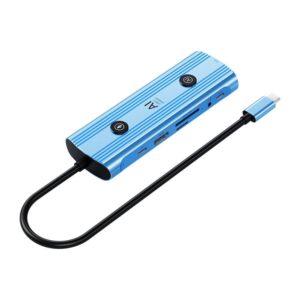 Adapter AI USB-C inteligentna stacja dokująca C, koncentrator 13 w 1 AI Voice Stacja dokująca VGA USB RJ45 SD/TF 3,5 mm PD3.0
