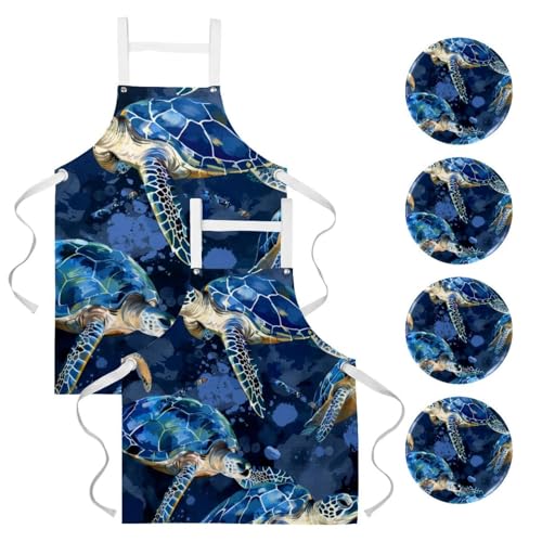 Tablier de serveuse multicolore grand format avec broches pour restaurant et bar