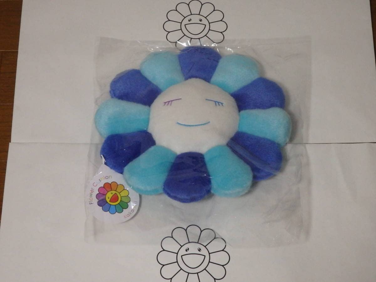 村上隆 カイカイキキ お花クッション ミニ ブルーブラウン30cm 【公式