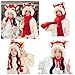 Fashion Teenager New Year Plush Earflap Hat Gloves Scarf Suits Women Winter Outdoor Warm Students Windproof Supplies Set Red