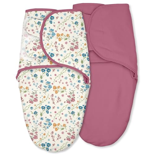 Image of Cotton Swaddles for Newborn, Baby Newborn Swaddle 3-6 Month | 2-Pack Soft Adjustable Newborn Swaddle Sleep Sack, Baby Girls & Boys,Wrap Nursery Infant Swaddling Blankets Country Floral