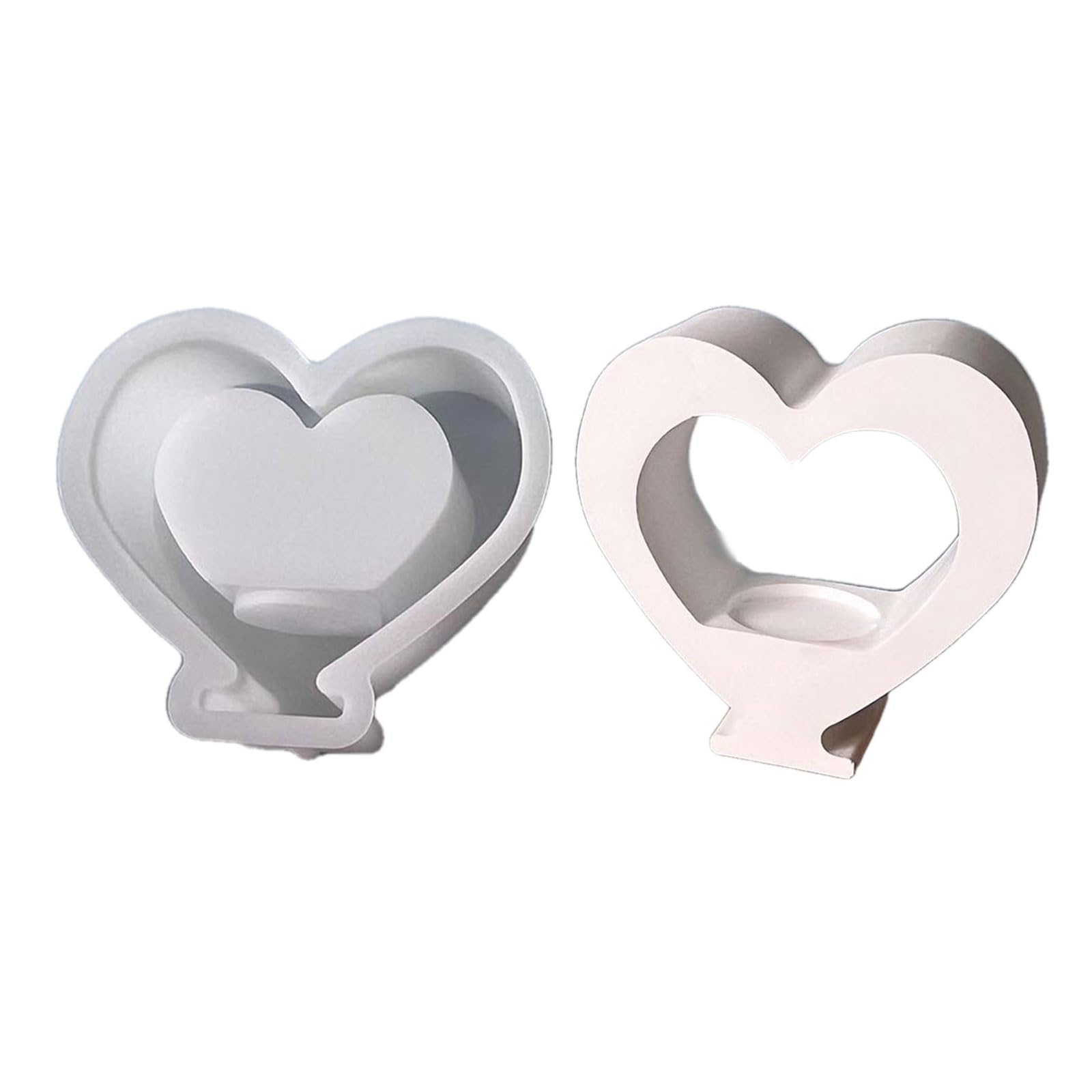 Jazuaiao Hollowed Heart Silicone Molds Silicone Tealight Holder Molds for Epoxy Resin Tealight Holder Christmas Decoration Christmas Party Craft Supplies