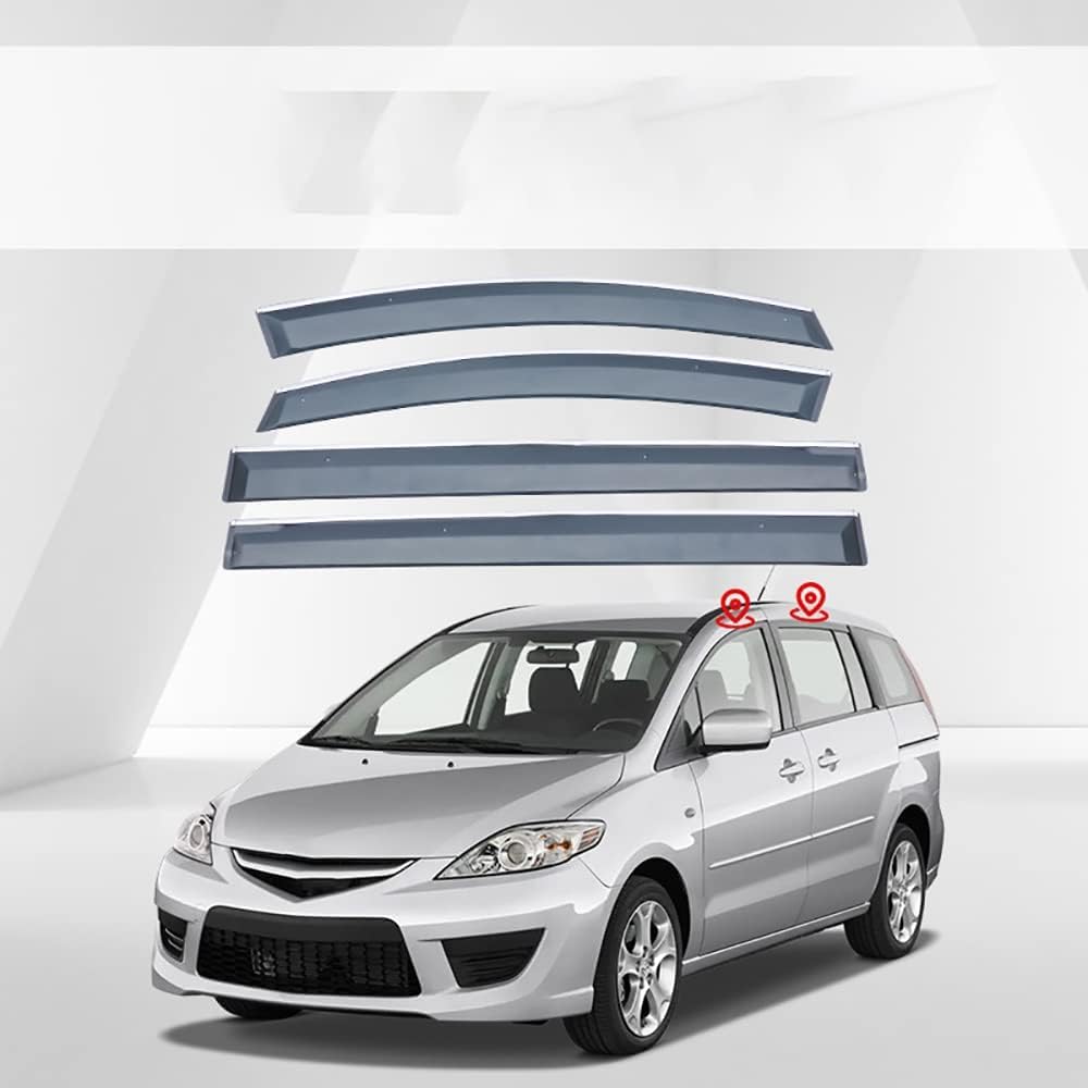 PANXUC Car Wind Deflectors for MAZDA 5 2nd generation 2005-2009, Side Window Wind Rain Deflector Window Visor Sun Rain Guard Smoke Guards