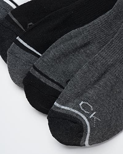 Image of Calvin Klein Mens No Show Socks - 6 Pack Soft Cotton Blend Cushioned Athletic Low Cut Socks for Men for Sports and Running