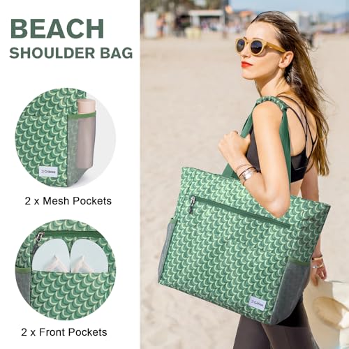Image of G4Free Beach Bag, Waterproof Sandproof Beach Tote Bag, Large Capacity Foldable for Women
