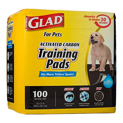 Glad for Pets Black Charcoal Puppy Pads, Puppy Potty Training Pads That Urine Instantly (100 Count)