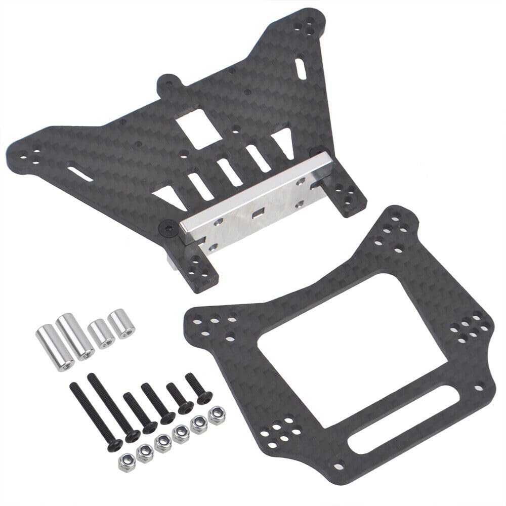 Carbon Front & Rear Shock Tower Mounts for Traxxas Slash 2WD Rustler VXL Bandit