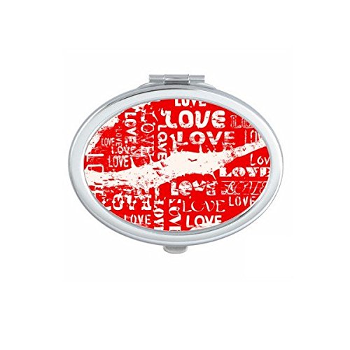 Miroir de main petit modèle ovale motif amour pour éviter les bavures de maquillage