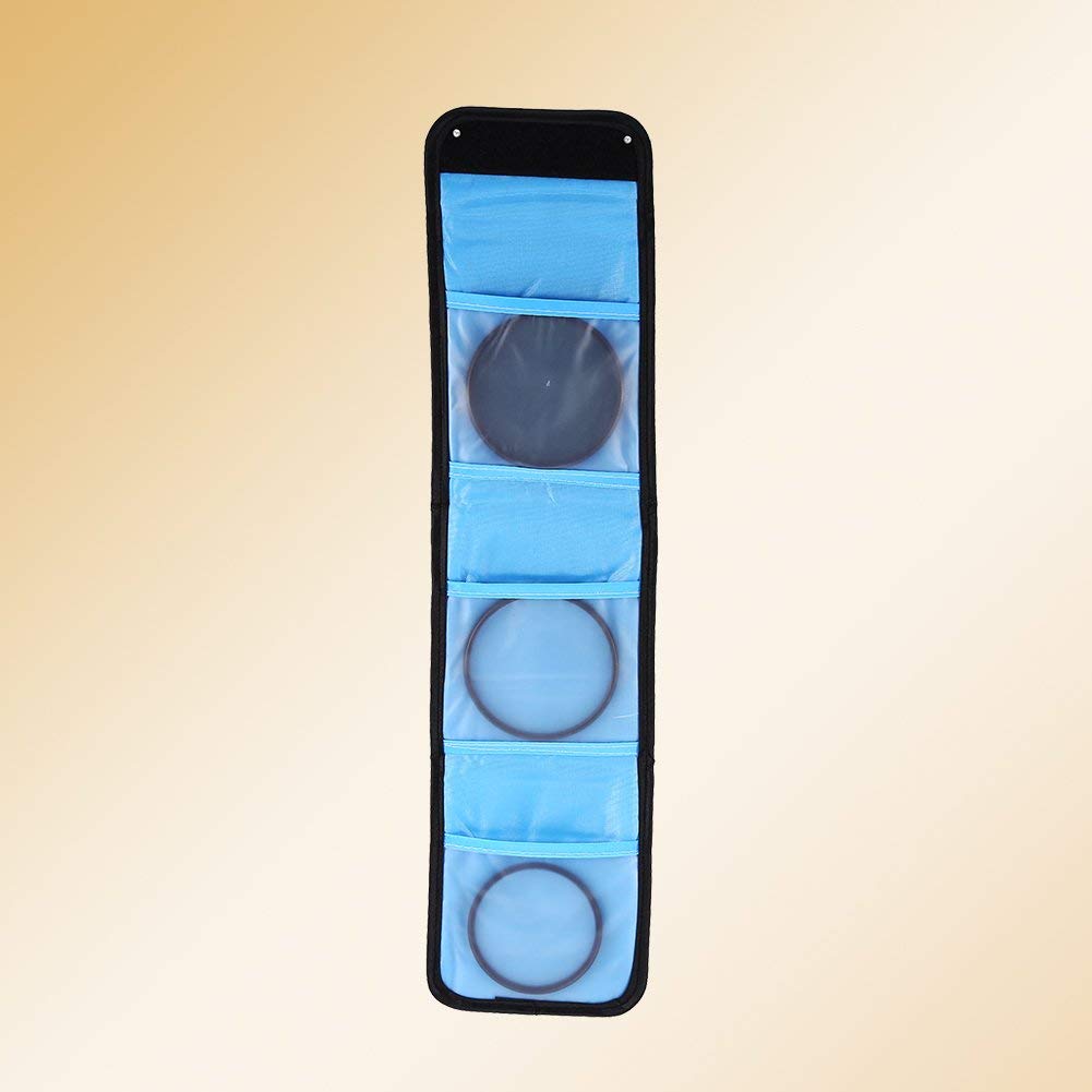 Sacoche pour Filtre Caméra de Qiilu, Étui à 3 Poches pour Appareil Photo, Compatible avec DSLR et Caméscope, Protection pour Lentilles et Filtres Numériques