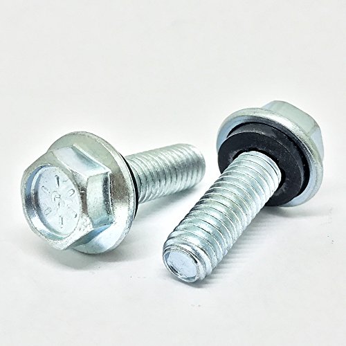 Image of (10 Pieces) 5 /16-18x1 Grade 8 Hex Flange Grain Bin Bolts Screws Rubber Washer UNC Coarse Full Threads Zinc Clear