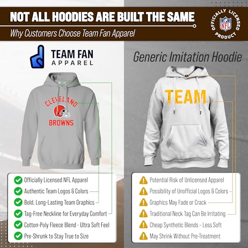 Image of Team Fan Apparel NFL Gameday Hoodie Pullover Sweatshirt for Men and Women | Officially licensed NFL Gameday fleece pullover - kangaroo pocket, ribbed cuffs, drawstring hood, unisex fit