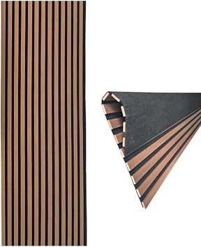 Decoala Akustik Duvar Paneli, Teak Rengi, Ses Yal t ml , Modern Stil, 60x275 cm, 9mm Kal nl k, Ah ap G r n ml  Teak