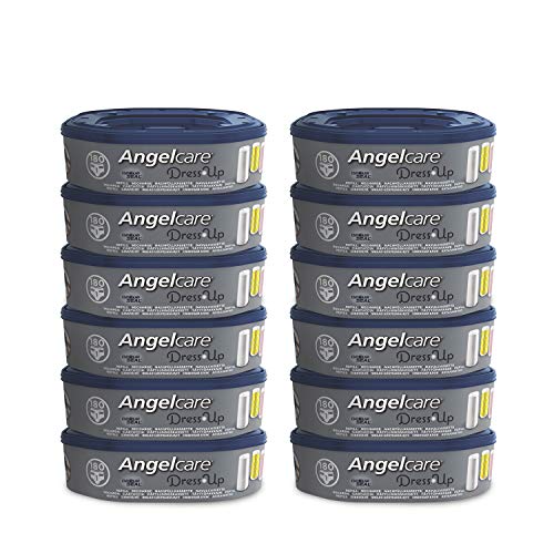 Angelcare - Dress Up - Ricariche ottagonali per pattumiera a pannolino Dress Up/Essential - Anti odore e grande capacità - Confezione da 12
