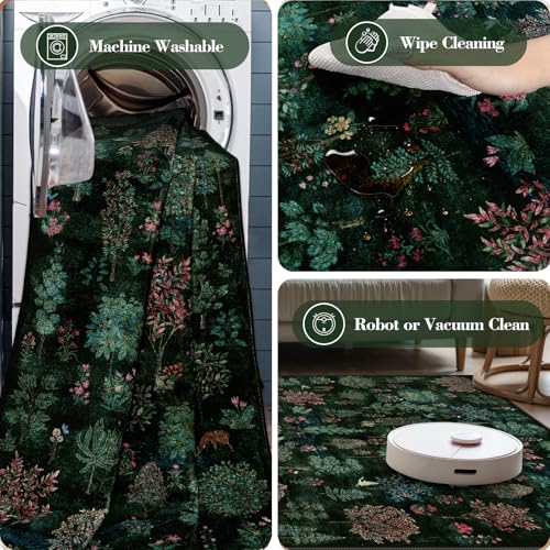 Tapete decorativo Wonnitar verde oscuro 8x10 ft miniatura 6