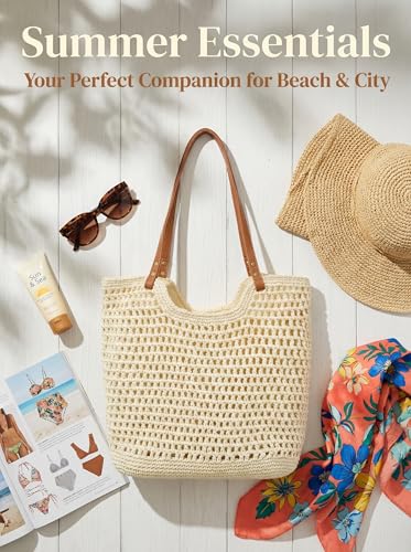 Image of TeeYee Boho Crochet Summer Handbag Handmade Cotton Rope Knit Shoulder Bags for Women Bohemia Tote for Travel