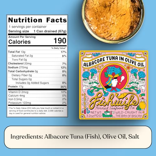 Image of Fishwife Albacore Tuna Trio 3-Pack (with Lemon, Spicy & Spanish Olive Oil) | Wild-Caught & Hand-Packed | MSC-Certified Sustainable Seafood, Gluten Free, High Protein, Omega-3s