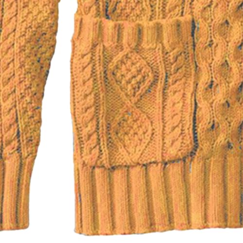 Men's Cable Knitted Cardigan Sweater, Long Sleeve Shawl Collar Button Down Cardigans Chunky Warm Sweaters with Pockets3