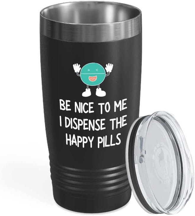 Pharmacist Black Edition Viking Tumbler 20oz - Be Nice To Me A - Nurse Doctor Chemist Pharmacy Technician Patient Practicioner Laboratory Research Technologist