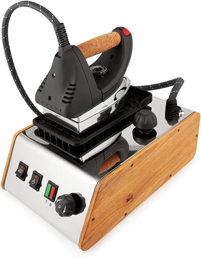 Plancha EsseVenti25 con caldera separada art. 105 - Carcasa de acero inoxidable y madera