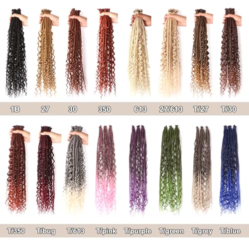 Extensions dreadlocks synthétiques 3 styles mélangés blond 18 mèches - 5