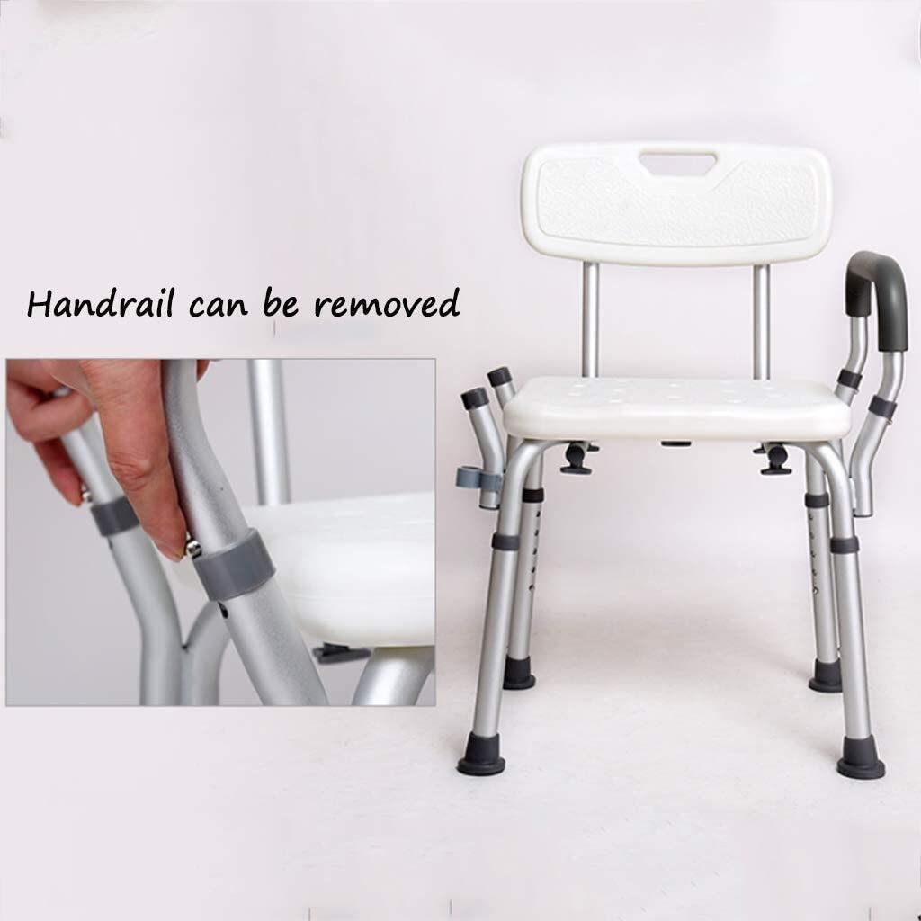 Taburete para Ducha Asiento de baño Flotador Altura Regulable con apoyabrazos Aluminio Ligero con Respaldo Personas Mayores con discapacidad Taburete para Ducha, Seguridad para per