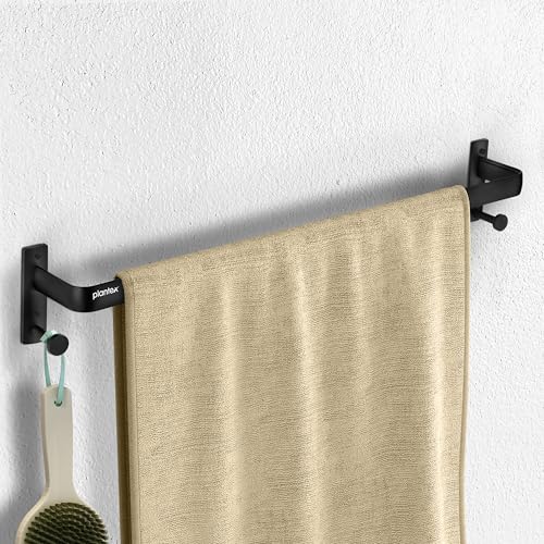 Image of Plantex Towel Holder for Bathroom /24 inch Single Towel Rod /Towel Bar /Towel Hanger /Bathroom Accessories -Pack of 1 (1511, Black)