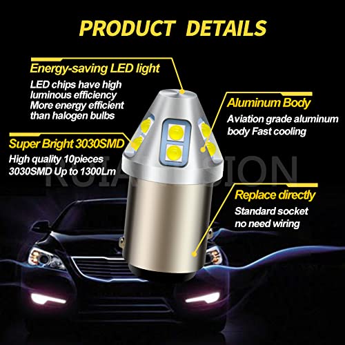 Ruiandsion 2pcs 1157 LED Bulb 6V 12V 24V White Dual Function miniatura 2
