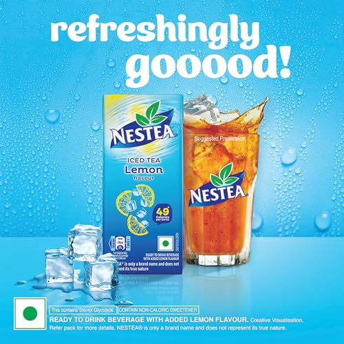 Image of Nestea Powder Instant Iced Tea, Lemon Flavour | Refreshingly Good Taste | Made with Nilgiris Tea Leaves | 200ml Tetra pack